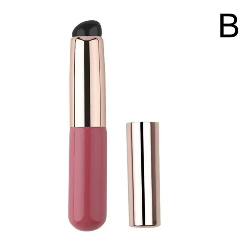1Pc Siliconen Lippenselen met Afdekkap Concealerborstel Zoals Vingertoppen Q Zachte Lippenstift Make-up Kwasten Ronde Kop Geen Gebroken Roze