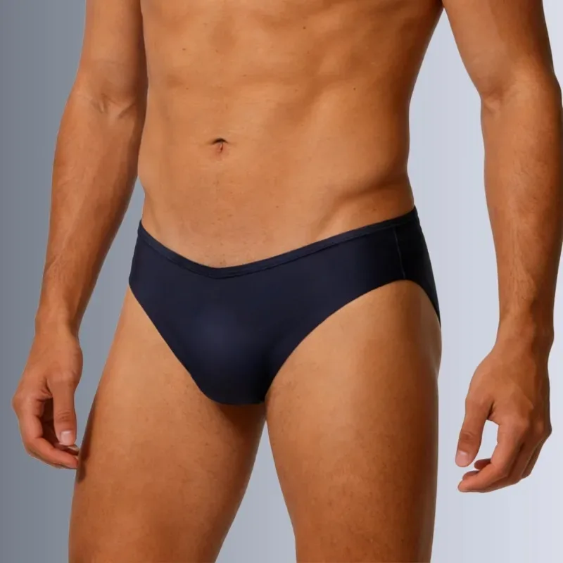 1pc Men's Sexy V Waist Briefs - Ice Cold Fabric Breathable Sweat-Wicking Soft Ice Silk Skin-Friendly Casual Daily Men Underwear