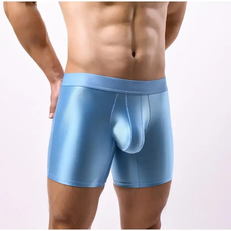 M-xxl Mens Underwear Boxers Solid U Pouch Panties For Man Extended Leg Boxer Shorts Homme Middle Waist Sports Underpants Male