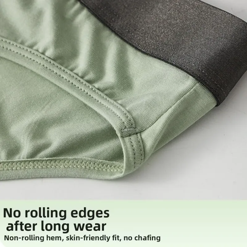 Bamboo Fiber Summer Thin Briefs Men Thin Underpants Splicing Men Front Opening Panties Lingerie Quick Dry Seamless Underwear