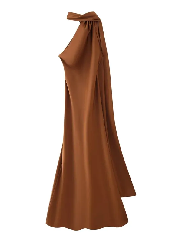 High Street Women Σέξι Κομψό Μακρύ Φόρεμα Γυναικεία Μόδα Πράσινο Σατέν Πάρτι Maxi Vestidos