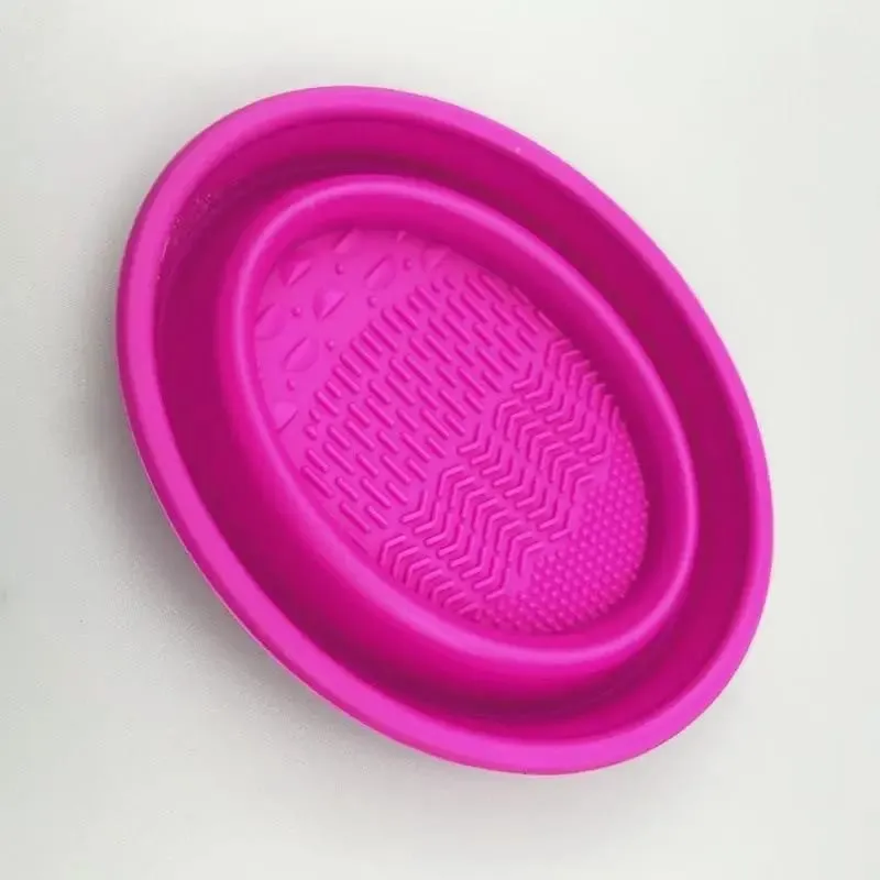Πτυσσόμενη πούδρα Puff Cleaning Bowl Βούρτσες για σκιές ματιών Wash Clean Mat Εργαλεία ομορφιάς Scrubber Box Καθαριστικό πινέλου μακιγιάζ σιλικόνης