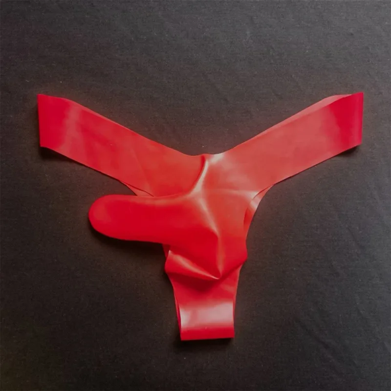 Mens Latex Foam Soft G-strings Sexy Lingerie Underwear Rubber Elephant Nose Pouch Thongs Man Sheer Exotic Panties