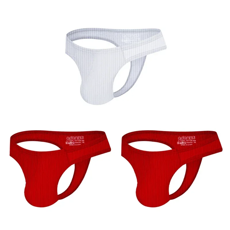 Cotton Men's Big Pouch Thong Panties Men Cotton Sports Running Underwear Comfortable Seamless Male G-string Briefs