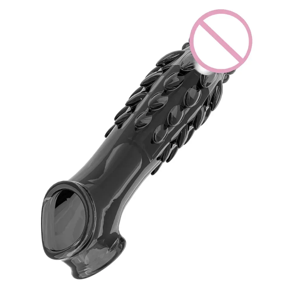 Reusable Cock Ring Vibrator Delay Condom Penis Sleeve Extension Extend Dildo Adult Anal Plug Sex Toys For Men For Women Sex Toys