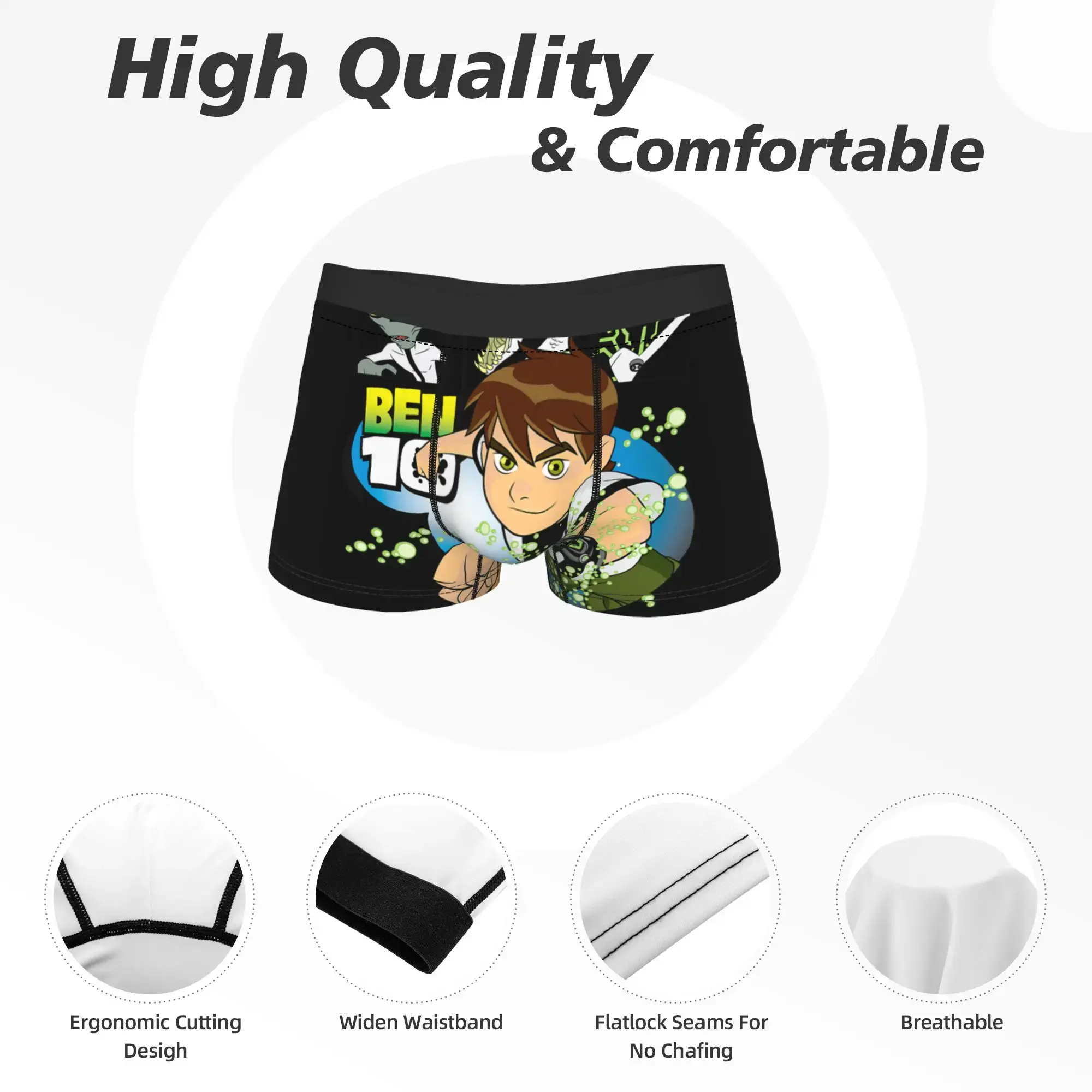 Ben 10 Aliens Underwear Classic Panties Customs Shorts Briefs For Men 3D Pouch Plus Size Trunk