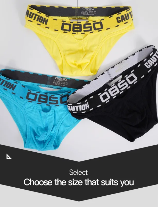 1/3Pcs Cotton Men Underwear Sexy Breathable Bikini Panties Underpants Large Crotch Pouch Mens Briefs with Front and Back Cutouts
