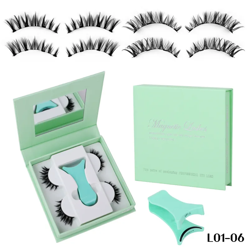2 ζεύγη μαγνητικές ψεύτικες βλεφαρίδες Natural Wispy Μαγνητικές βλεφαρίδες Φορητή θήκη all-in-one επαναχρησιμοποιήσιμη χωρίς κόλλα Βλεφαρίδες ματιών Προσαρμοσμένες