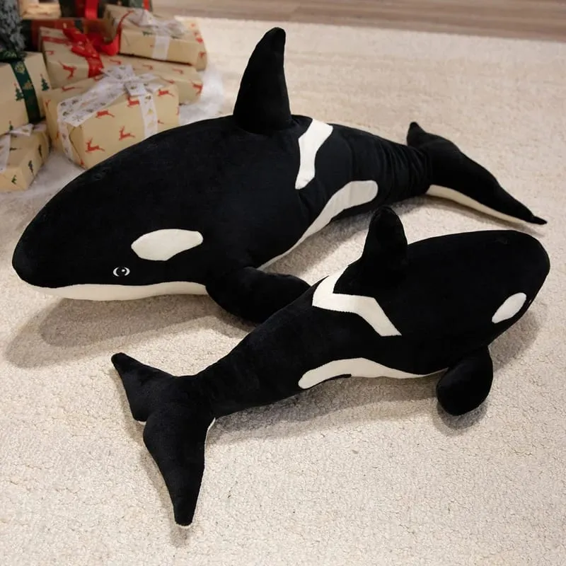 Δώρο βελούδινο μαξιλάρι Orca Killer Whale 50/70 εκ. Μαλακό μαξιλάρι με ριχτάρι λευκής φάλαινας Καναπές κρεβατοκάμαρας Δώρο βελούδινο μαξιλάρι