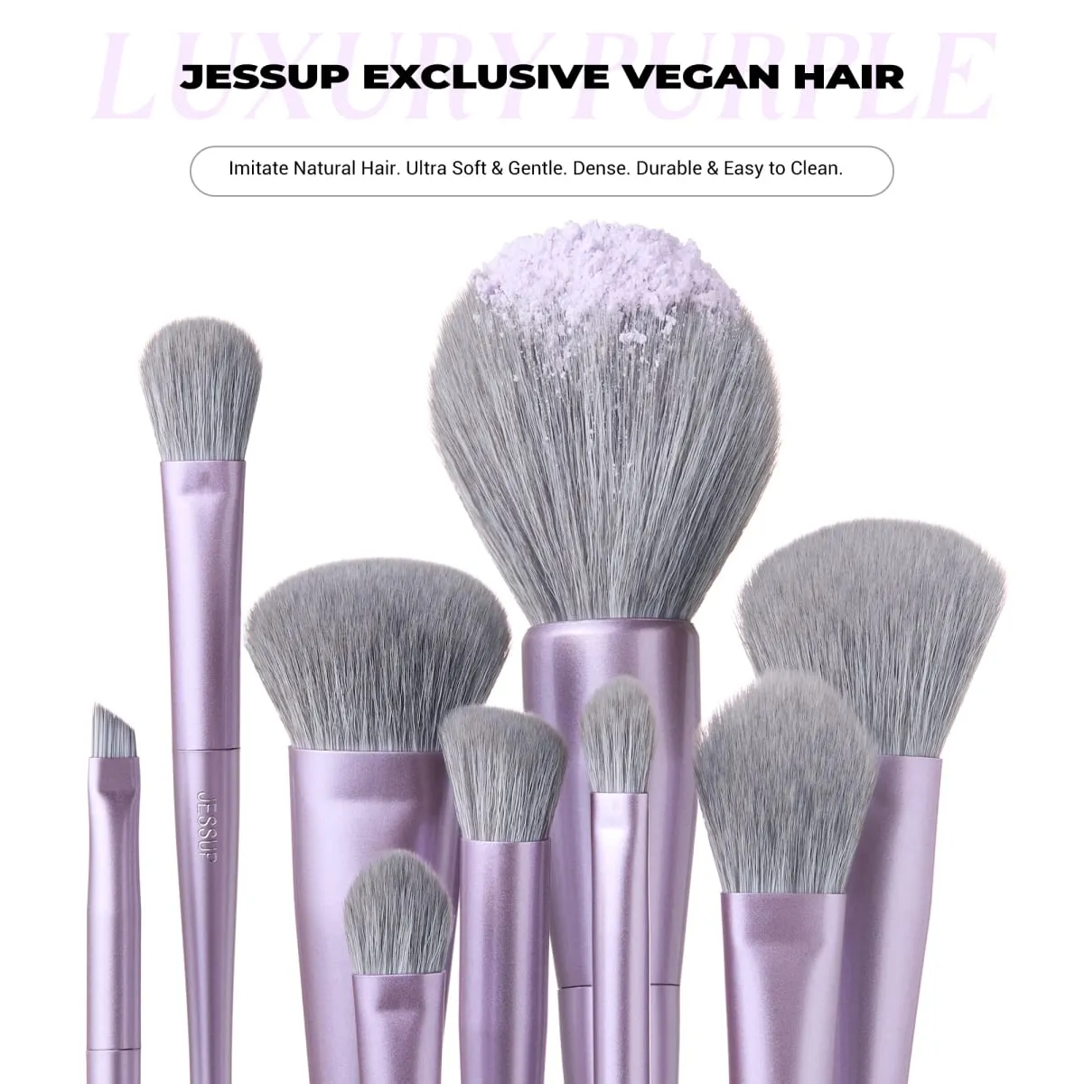 Σετ πινέλα μακιγιάζ Jessup 4/6/7/10/14/15 τεμ. Foundation MakeUp Brush Face Shadow Eyeshadow Blending Highlighting Concealer Luxury Purple