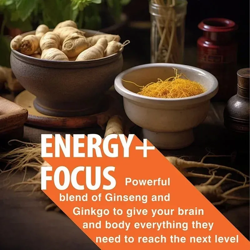 Panax Ginseng + Ginkgo Biloba - תמיכה חיסונית לשפר את הביצועים הפיזיים לשפר את הזיכרון ולשמור על הבריאות הכללית