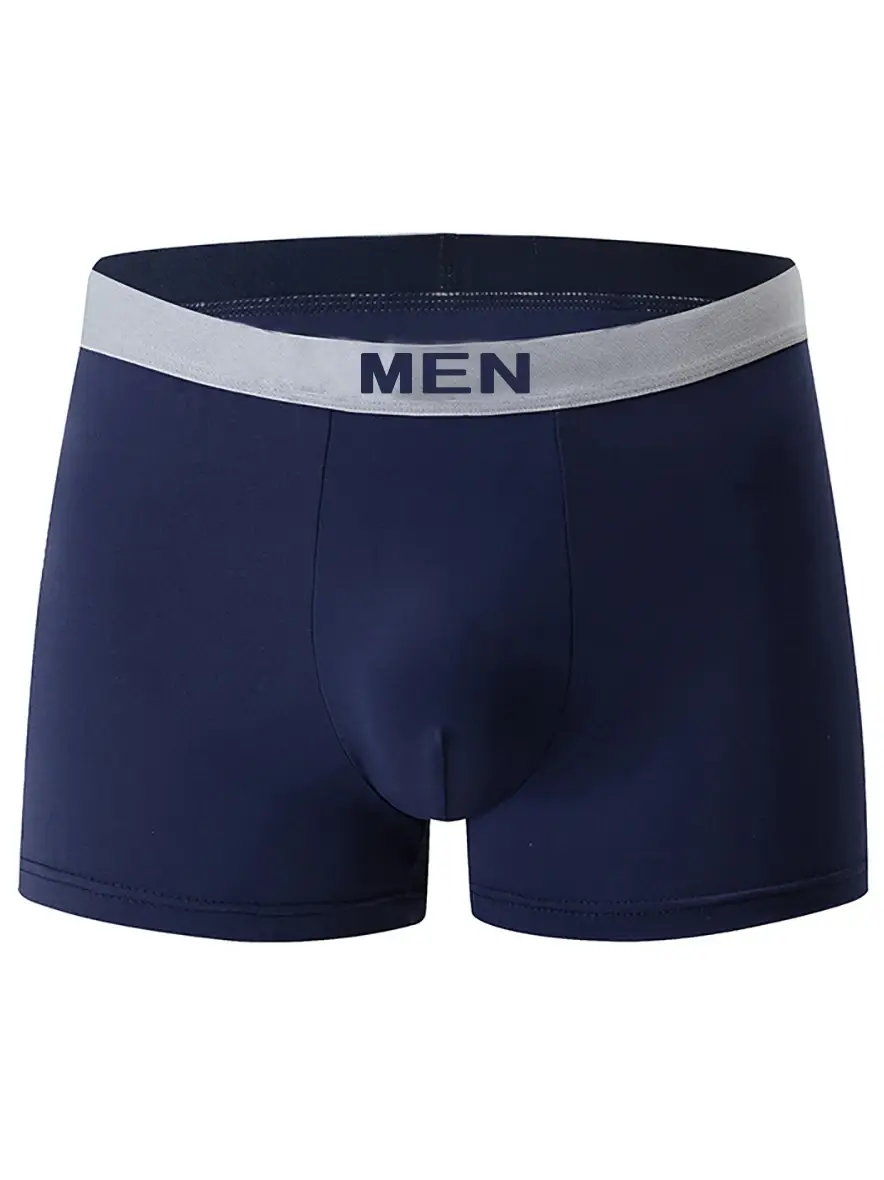 7-piece Set of Four Season Men's Solid Color Long Casual Underwear, Fashionable Sports Underwear, Plus Size Flat Corner Pants