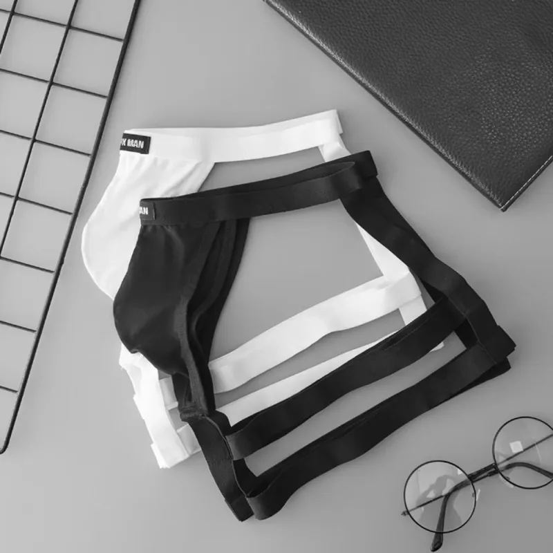 Men's Jockstrap Briefs Suspender Underwear Breathable Thong Briefs U Convex Pouch Elastic Low Rise Underpants