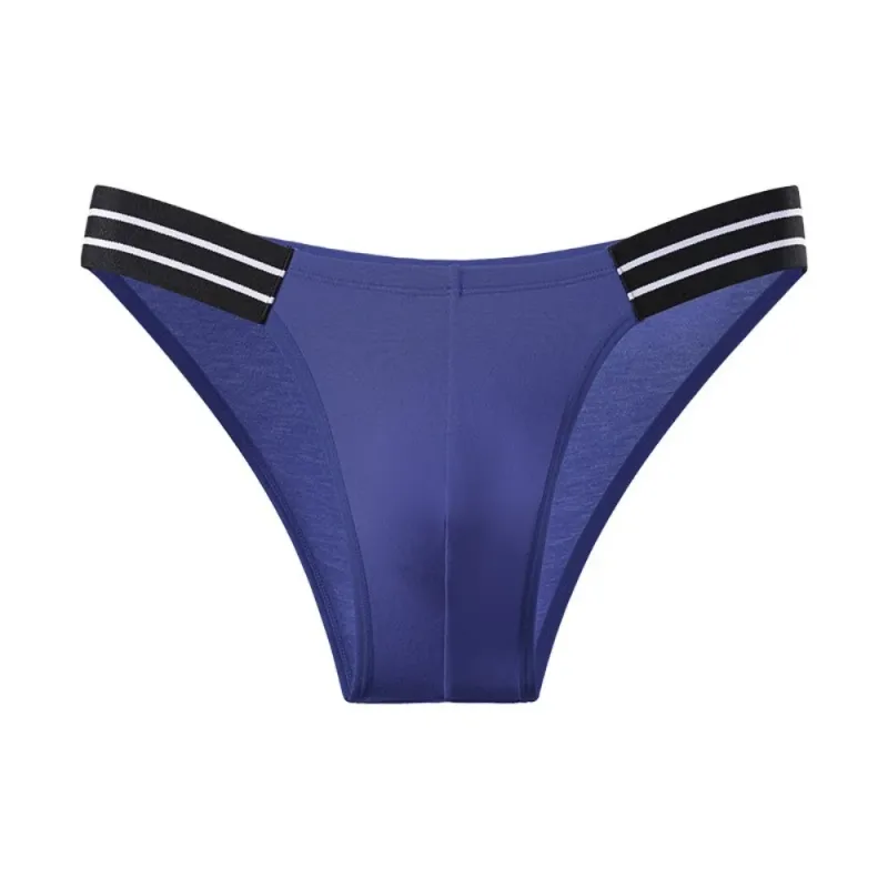 Lingerie Men's Triangle Panties Mid Waist Breathable Men Thin Briefs Stripe Large Size Underwear for Men Four Seasons