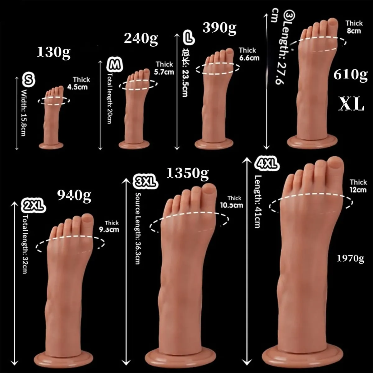 Tapón Anal estilo pies, tapón Anal grande de silicona, consolador masturbador profundo, estimulador dilatador, consolador Anal, juguete sexual para adultos para mujeres