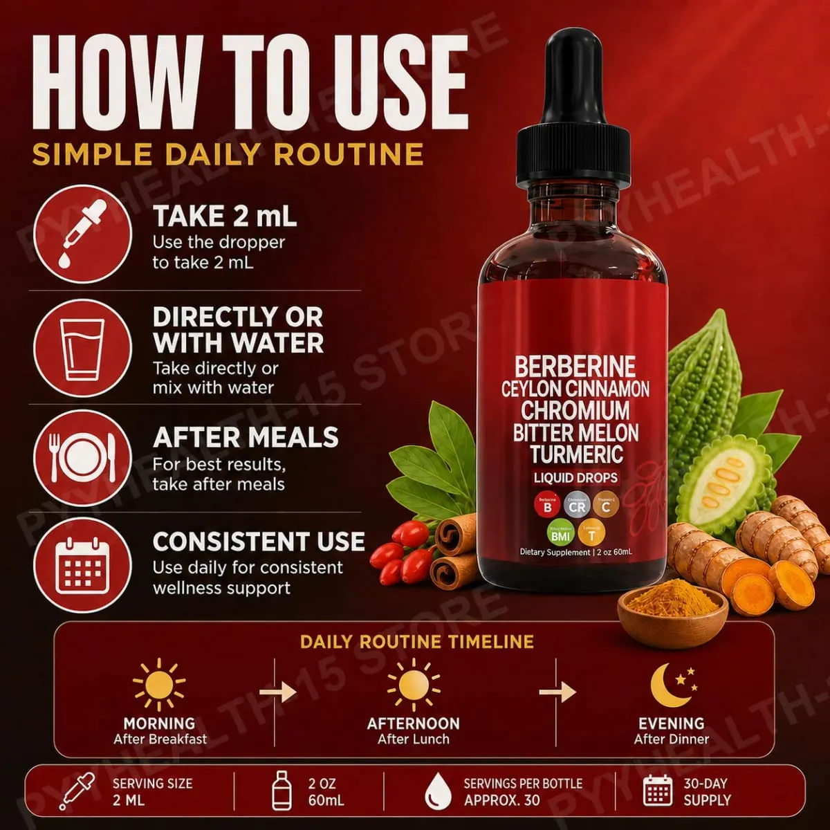 Berberine HCl & Ceylon Cinnamon Liquid Drops με Χρώμιο και Κουρκουμά για Ενεργειακή Ζωτικότητα & Υποστήριξη Μεταβολισμού 60 mL