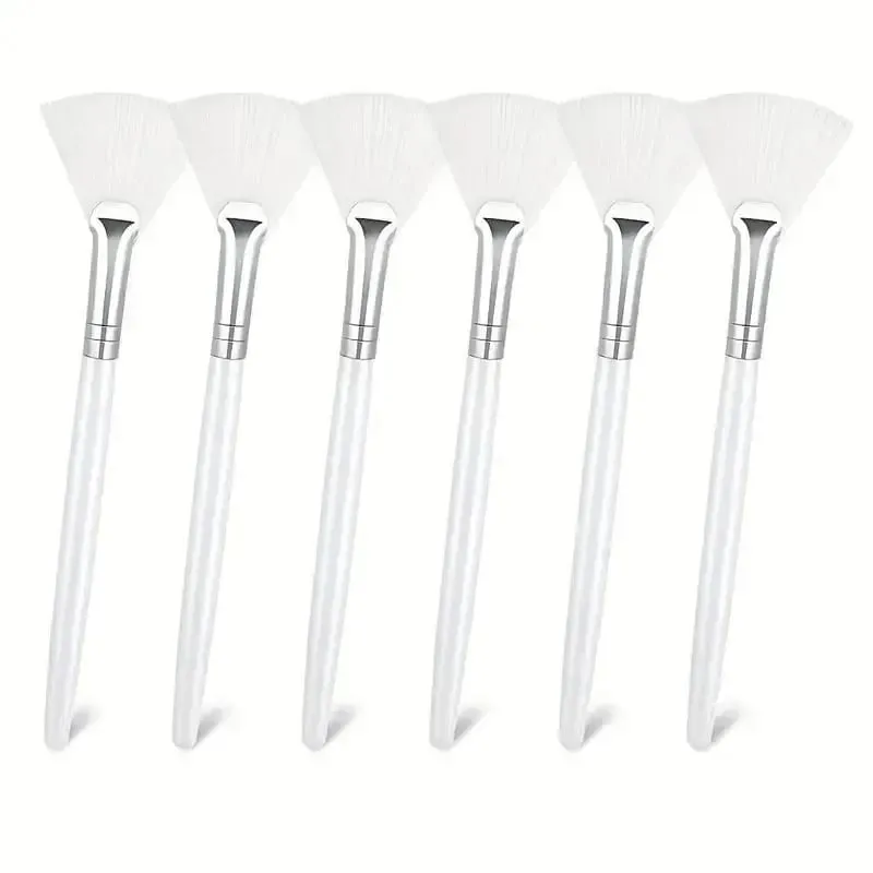 3/6/12pcs Praktikal na Facial Brushes Fan Shape Brush Flat Head Face Mask Applicator Soft Portable Mask Brushes Mga Cosmetic Tool — image 16