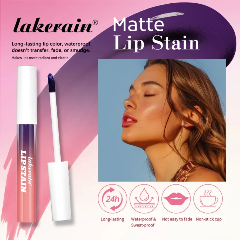 Lakerain Lip Gloss Peel and Stick Set Pink Lip Gloss Transfer Resistant Μακράς διάρκειας Αδιάβροχο Φυσικό Lip Gloss για γυναίκες