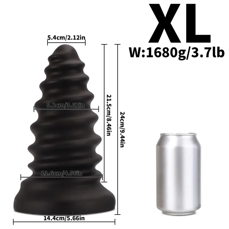 Huge Anal Plug Anal Training Dilator Big Dildo Ass Long Screw Butt Plug Large Gay Sex Toy for Women Men Prostate Massage 18