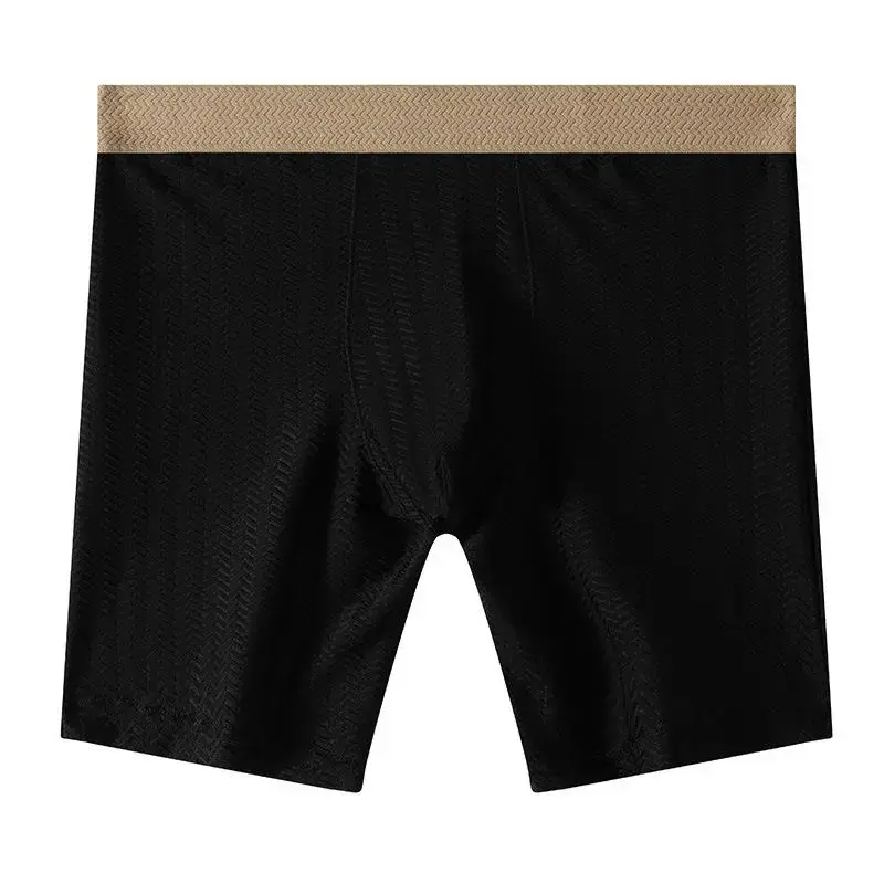 Mens Boxer Shorts Homme Nylon Underwear Man Ice Silk Panites Comfortable U Convex Pouch Middle Long Leg Underpant Male Trunks