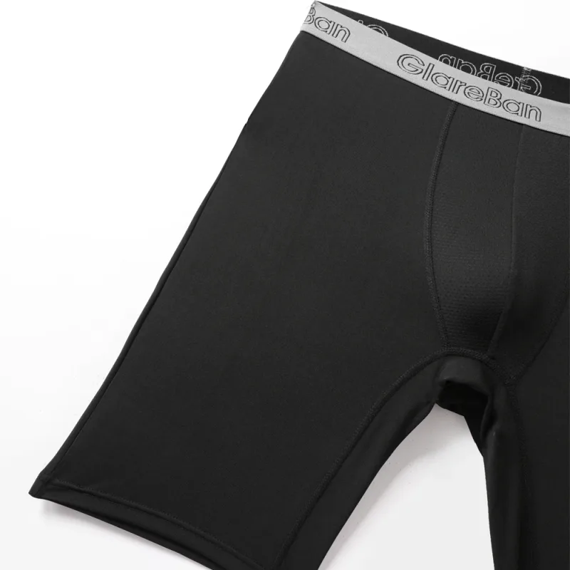 4 Stück gemischte Farben, schnell trocknende Boxershorts mit langem Bein, Unterhose, Unterwäsche für Zuhause und Sport, hochwertige Herrenhöschen