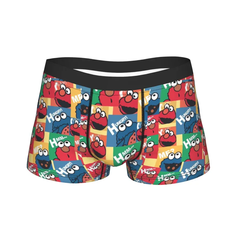 S-Sesames Streets Tango Elmo & Grover Underwear Men Shorts Briefs Funny Boxershorts Quality Customs Oversize Panties