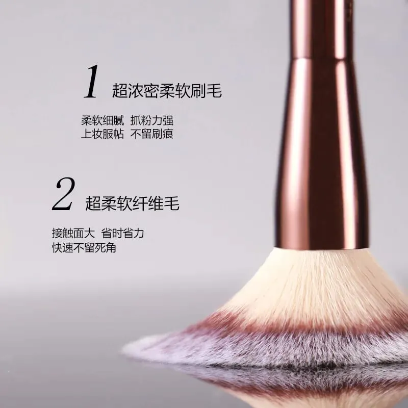 Hai đầu phấn + phấn bắt sáng Cọ trang điểm Đường viền phấn Cọ trang điểm tinh tế Dụng cụ mỹ phẩm chuyên nghiệp tay cầm bằng kim loại