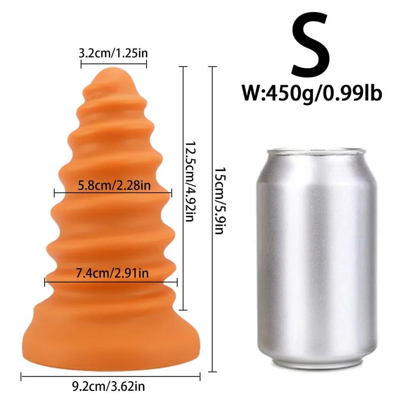 Huge Anal Plug Anal Training Dilator Big Dildo Ass Long Screw Butt Plug Large Gay Sex Toy for Women Men Prostate Massage 18