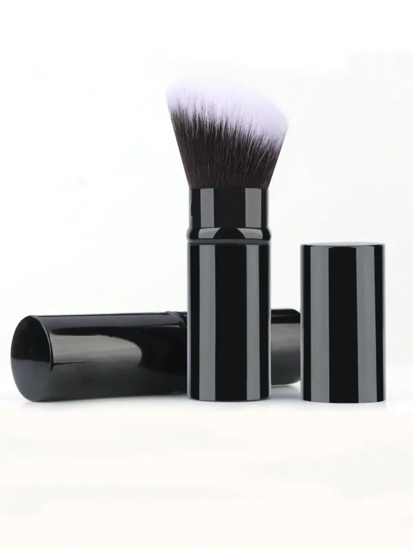 1-2 Kuas Makeup Teleskopik Kuas Makeup Foundation Kabuki Travel Kuas Perona Wajah Digunakan untuk Mencampur Perona Pipi Cair