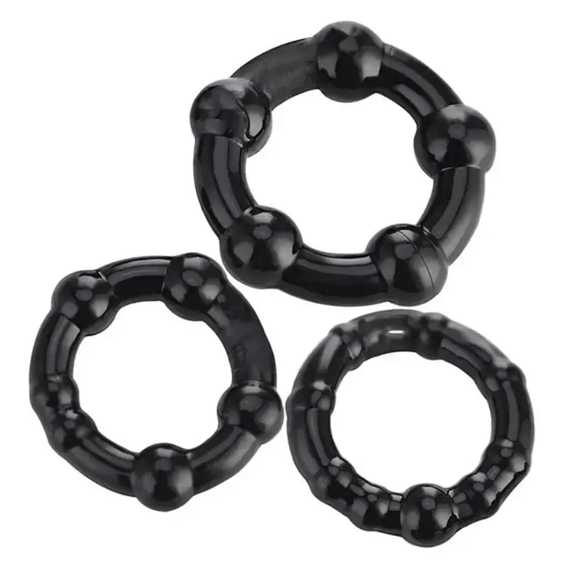 3 unids/set anillo para pene retrasar la eyaculación juguetes para adultos para hombres agrandamiento de pene anillo de silicona para pene juguetes sexuales masculinos erección más fuerte