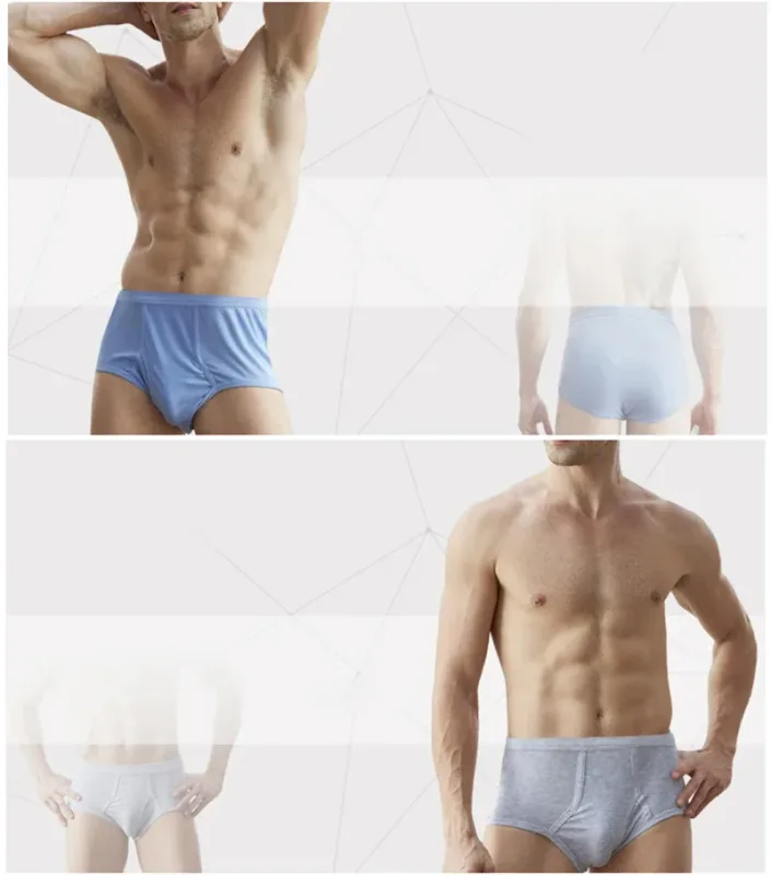 Solid Color Fat Plus Size Men's Underwear Mens Underpants 100% Cotton Comfortable Breathable Loose Large Size Men Briefs Panties