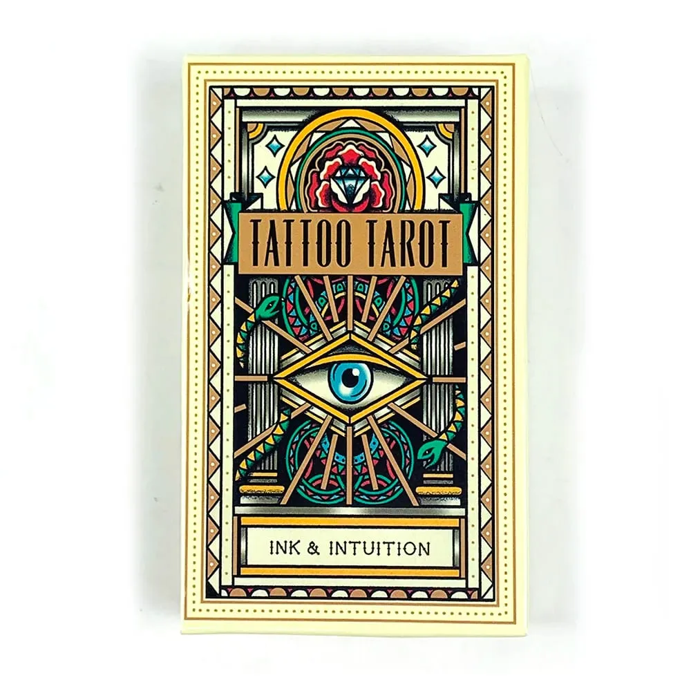 Élénk árusítású tetoválásos tarotkártyák 78-as tarotpakli PDF-útmutató Jövőjóslás Borad Játék játékok Családi összejövetel kártyajáték