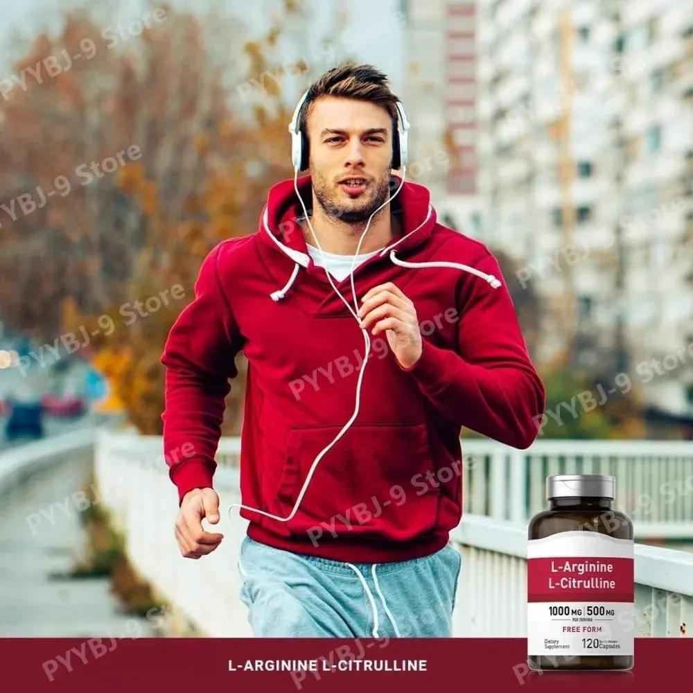 1500 mg L-αργινίνη & L-κιτρουλίνη ανά μερίδα Δωρεάν μορφή σύμπλεγμα αμινοξέων για άνδρες και γυναίκες 120 κάψουλες χωρίς γλουτένη χωρίς ΓΤΟ