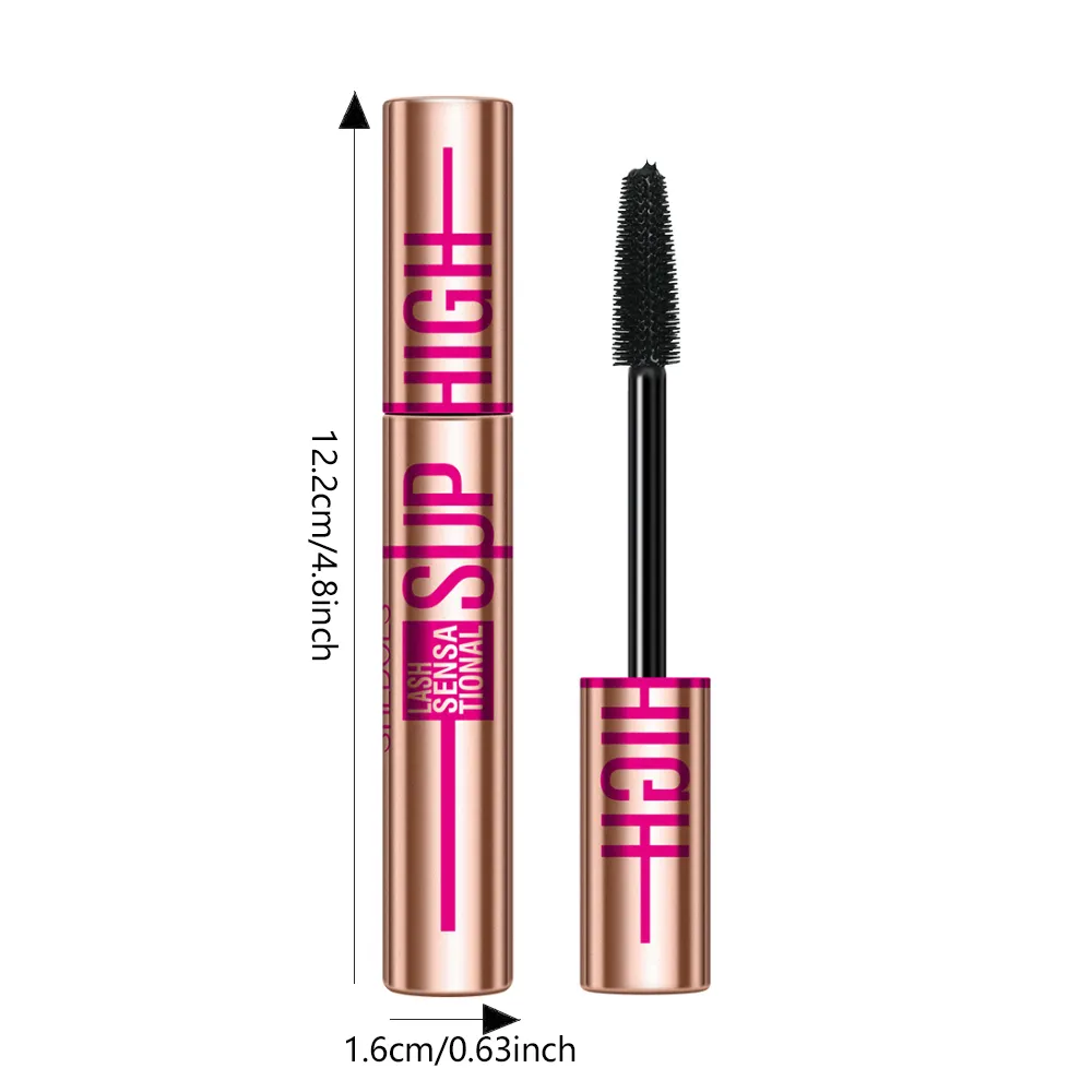 Super High 4D Waterproof Mascara - Volumizing Curling & Lengthening Formula Μαύρη μάσκαρα μακράς διαρκείας με προστασία από μουτζούρες