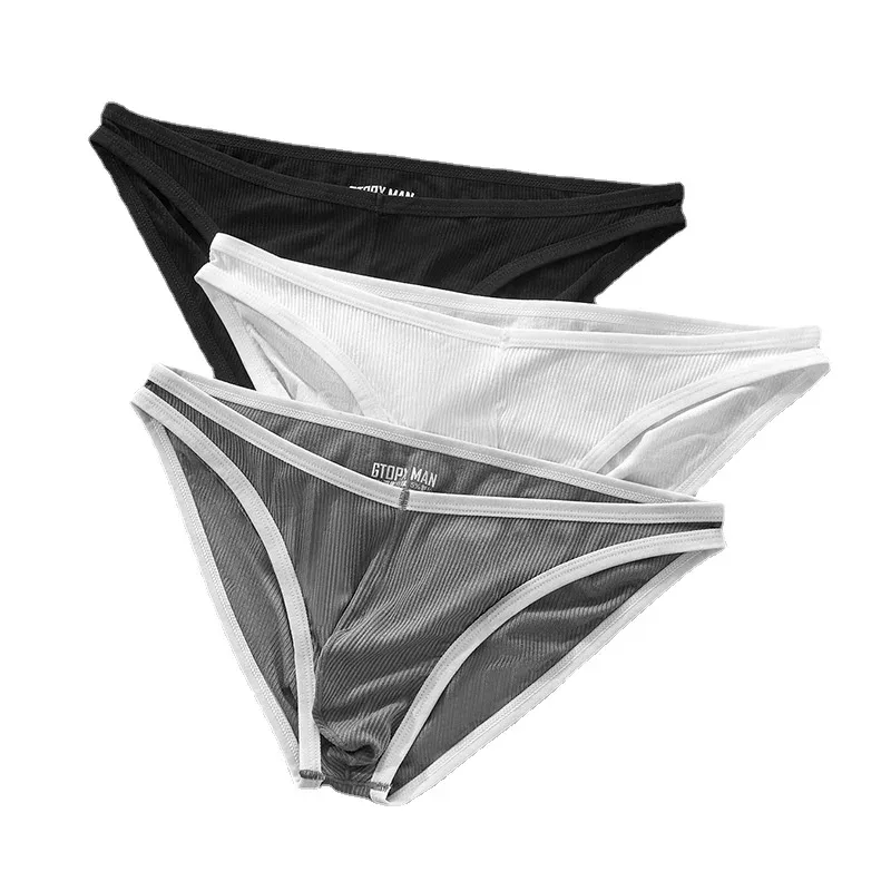 Men's Single Layer Briefs Ultra Thin U Convex Pouch Underwear Breathable Moisture Wicking Sexy Summer Panties