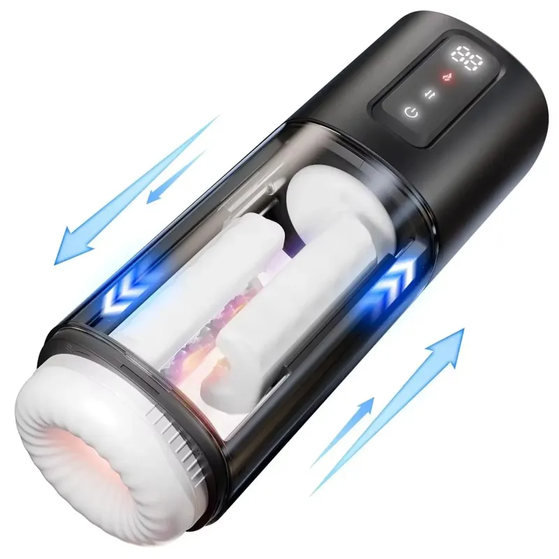 Automatic Thrusting Male Masturbator Rubbing Masturbation Sucking Blowjob Machine Pocket Pussy Adults Sex Toys for Men masturbat