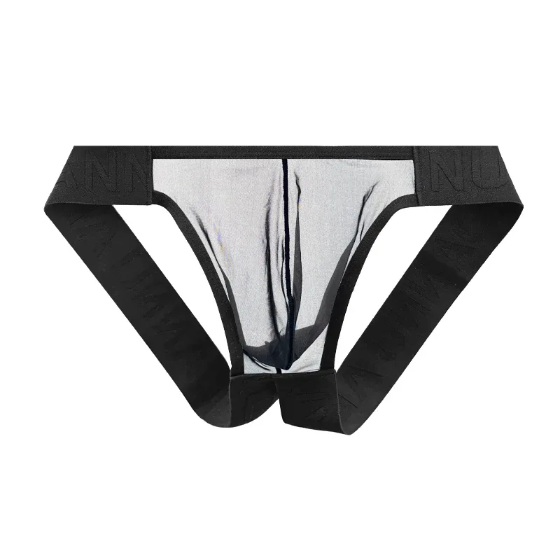 Trendy Men's Thong Comfortable Passionate Fitness Underwear Show Buttocks Personality Transparent Men Summer Triangle Brief