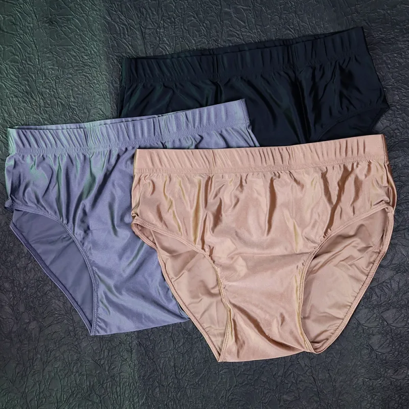 new Mens Briefs Underwear Satin-like Breathable Low-Rise Underpants Male Panties Men's glossy underwear