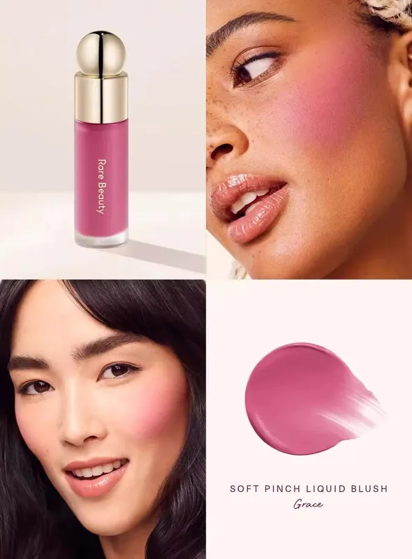 Rare Beauty Easy to Apply Highlighter Eyeshadow Palette Blush Hydrating Brightening Blush πουρέ πατάτας Ενισχύει τις λεπτομέρειες του προσώπου