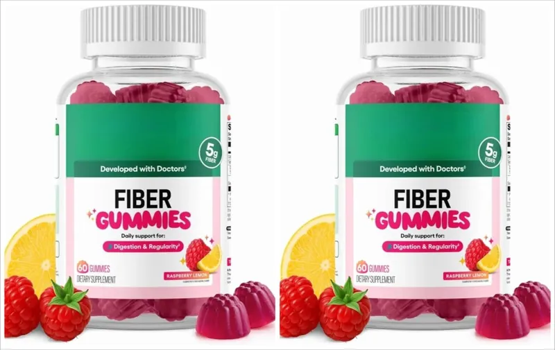 Fiber Gummies Digestive Health Regularity Γεύση Βατόμουρο Λεμόνι Χωρίς Προσθήκη Ζάχαρης Vegan Ρίζα Κιχωρίου Prebiotic 60CT Ενήλικες