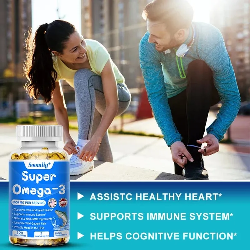 Triple Potency Capsules Omega-3 Fish Oil + DHA + EPA-Sinusuportahan ang Pinagsanib na Utak at Kalusugan ng Mata na Pinahuhusay ang Immune Function Antioxidant