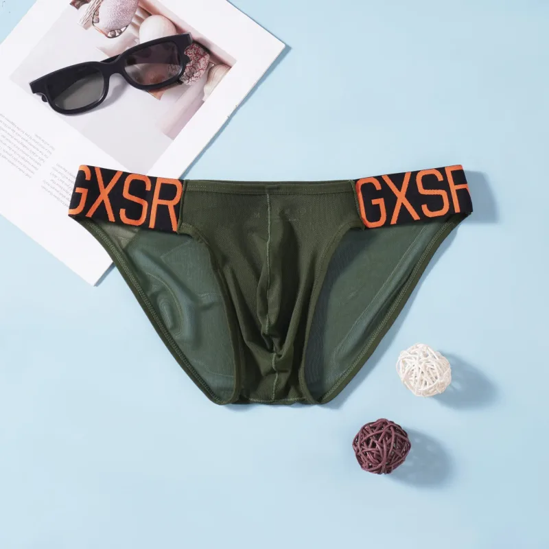 New men's briefs low waist high fork thread cotton U convex comfortable simple men's briefs shorts head GXSR