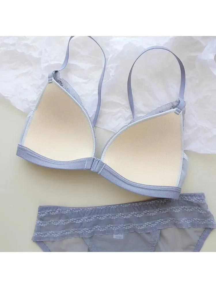 Push Up melltartó kis mellekhez - Elöl Csipke Bralette Wireless Demi Triangle Cup Szexi fehérnemű Vékony Demi Cup Kis mellkas