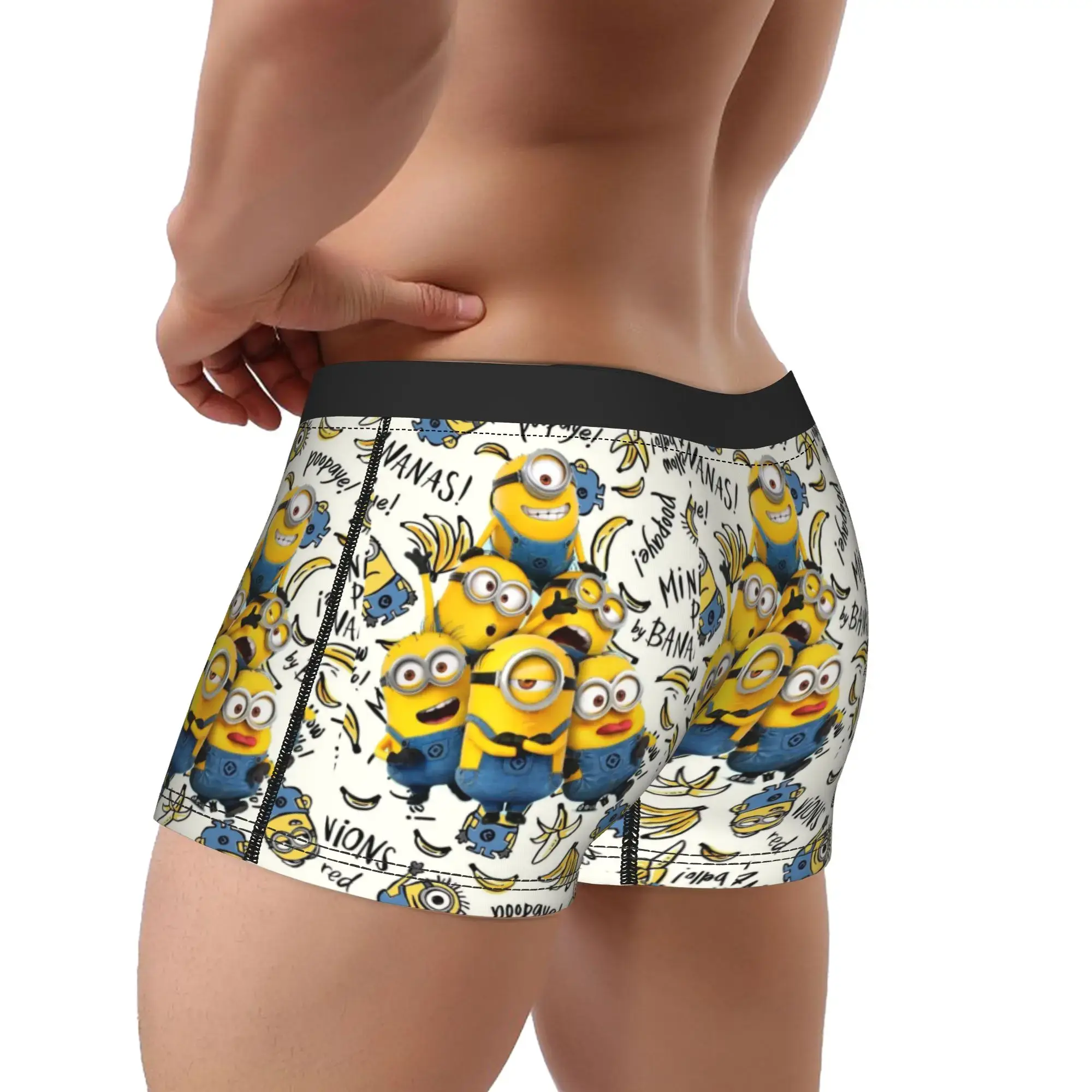 M-Minions Boxershorts 3D Pouch Underwear High Quality Customs Boxer Brief Comfortable Males Panties Plus Size