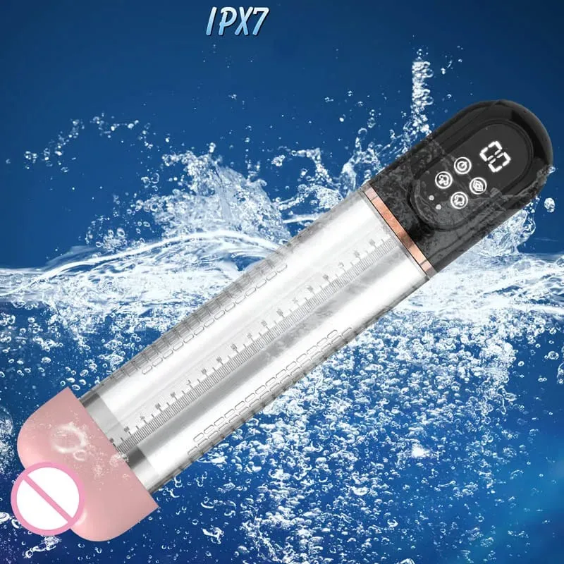 משאבת פין חשמלית IPX7 עמיד למים יניקה מאריך פין דיק מגדיל ואקום הגדלת פין אוננות לגברים צעצועי מין