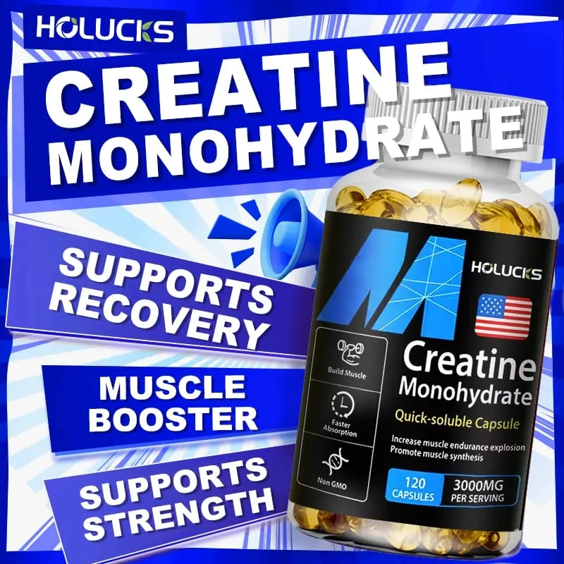 High Potency Creatine 3000mg Supplement for Brain & Muscle Cell Energy Increases Power Output & Exercise Performance Non-GMO