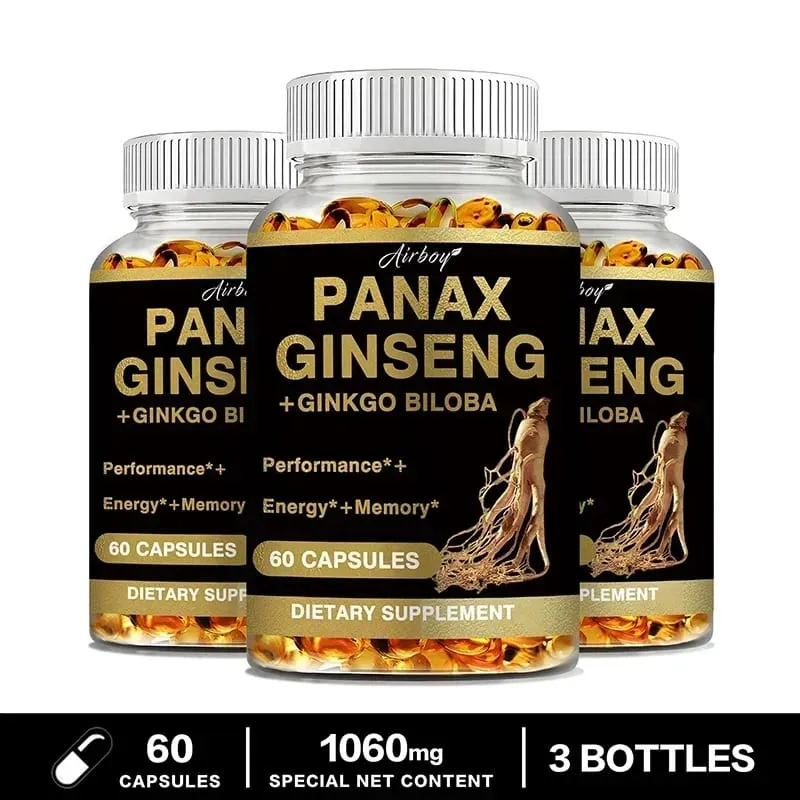 Panax Ginseng + Ginkgo Biloba - תמיכה חיסונית לשפר את הביצועים הפיזיים לשפר את הזיכרון ולשמור על הבריאות הכללית