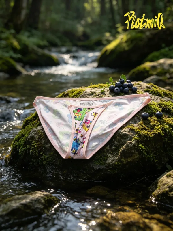 1PCS Full Print Cartoon Graffiti Men Briefs Soft Fabric Wide Waistband 3D U Pouch Low Rise Close Fit Mens Underwear