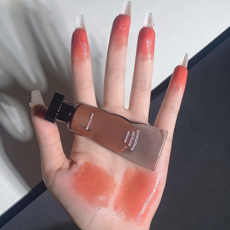 Black Mirror Water Lip Gloss Lip Glaze שפתון זכוכית שקופה שמן שפתון עמיד למים שפתון נוזלי עירום חום איפור בגוון שקוף