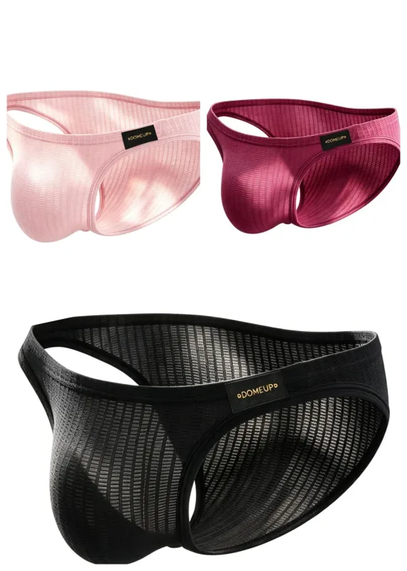 Men's Low‑rise Briefs Waffle Texture Hollow Breathable Sports Underwear Male Pouch Triangle Underpants